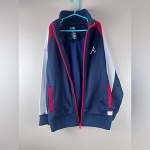 Atlanta Braves Jacket Youth Large MLB Stitches Zip Up - like new!
